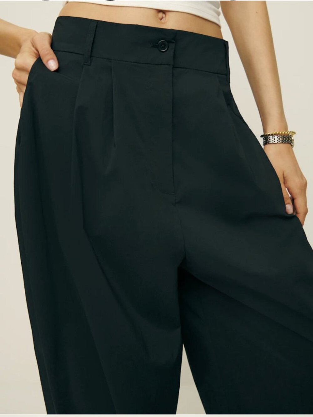 Reformation Danielle Oversized Pant Black - Size 2